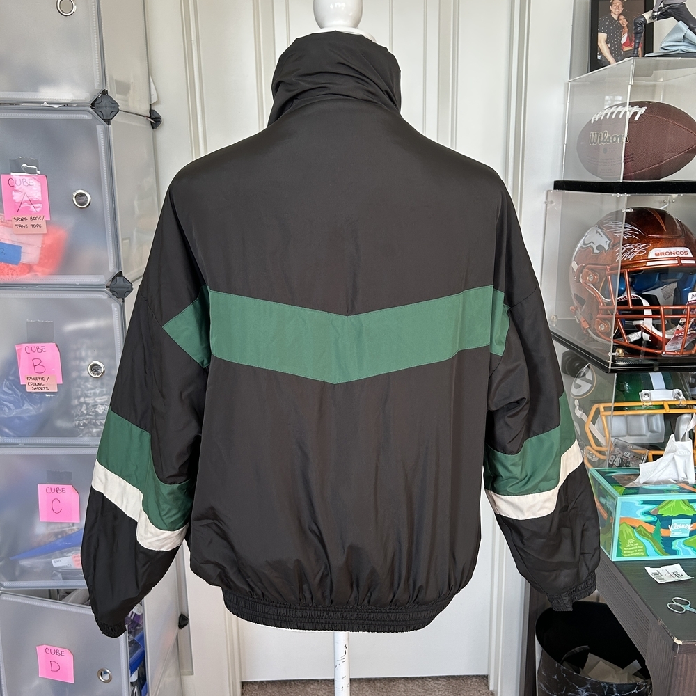 Urban Outfitters Black Green White Striped Puffer Jacket Size XS - Picture 5 of 13